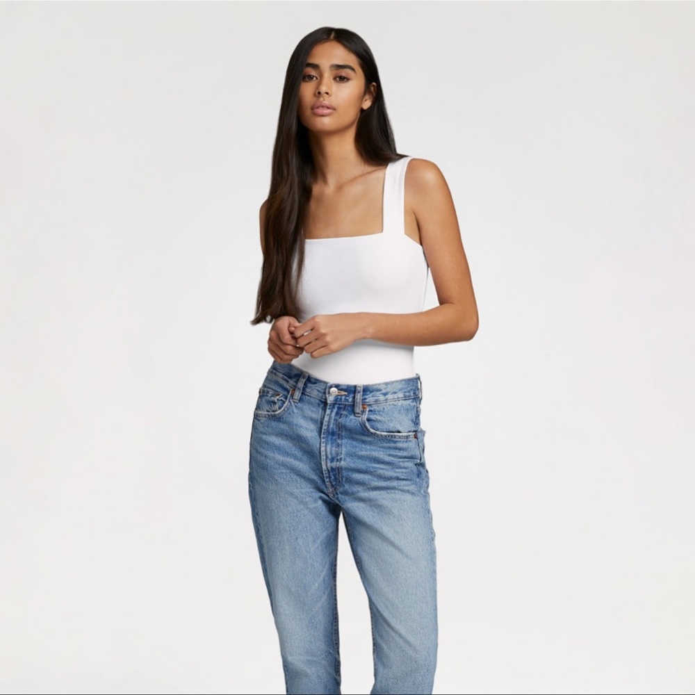 NUUDS white square tank bodysuit size small - brand new
